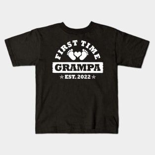 First Time Grampa Est 2022 Funny Father's Day Gift Kids T-Shirt